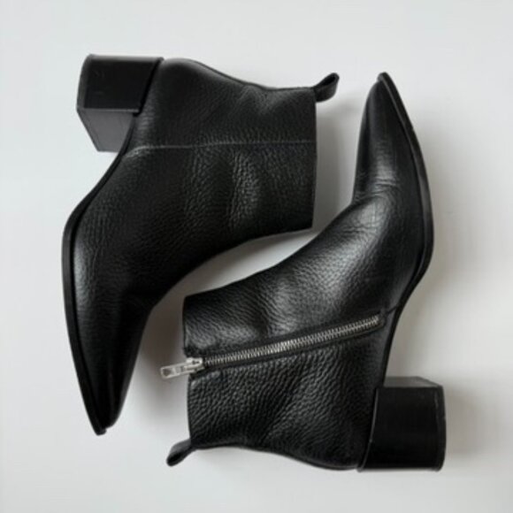 Everlane The Boss Boot 7 Black Pebbled Leather | Italian Made - Picture 4 of 8